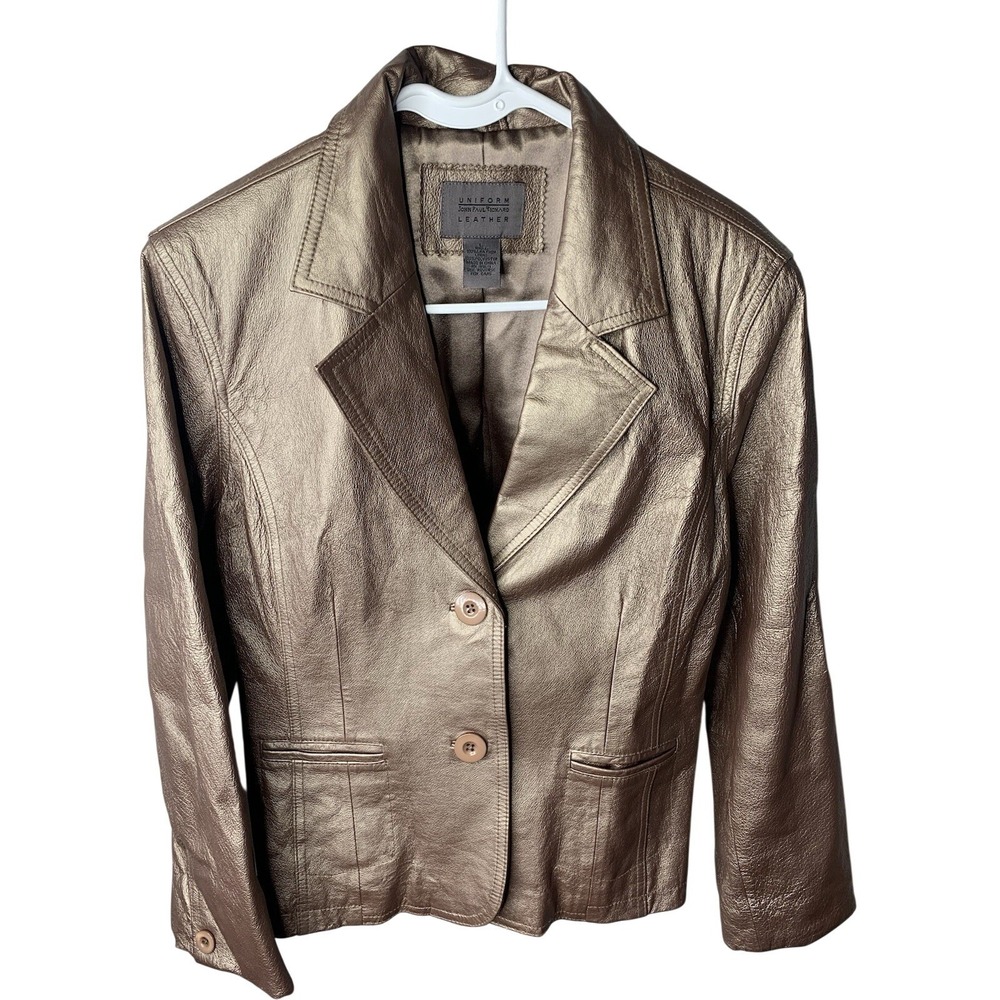 Uniform John Paul Richard's Metallic Leather Jacket Blazer 80s business timeless